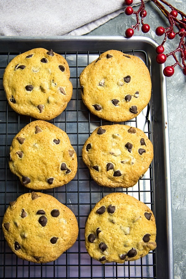 Chocolate Chip Cookies just like Grandma's - crispy and delicious made with simple wholesome ingredients and no chilling time! #mustlovehomecooking