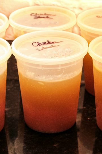 Grandma's Homemade Chicken Stock recipe is a rich, golden stock for making soups, pasta and rice come alive with savory flavor.