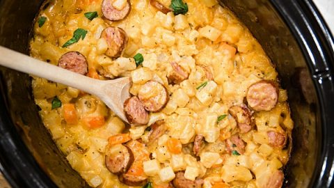 Slow Cooker Smoked Sausage Potatoes is a cozy crockpot meal that's always a dinnertime winner! Easy to make, it's simply comfort food in a bowl.