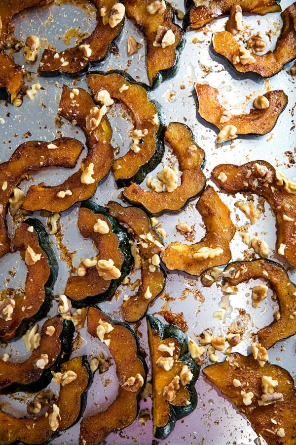 Spiced Roasted Acorn Squash on sheet pan