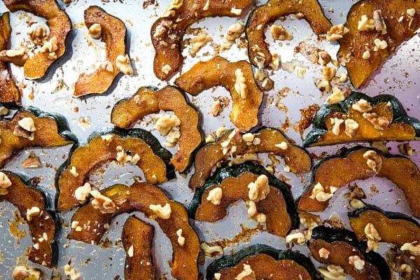 Spiced Roasted Acorn Squash on sheet pan