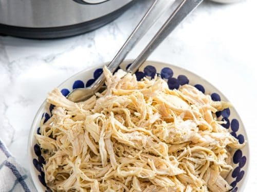 Easy Instant Pot Shredded Chicken is a deliciously easy recipe starter perfect for freezing. Perfect for quick sandwiches, quesadillas, rice dishes, and casseroles!