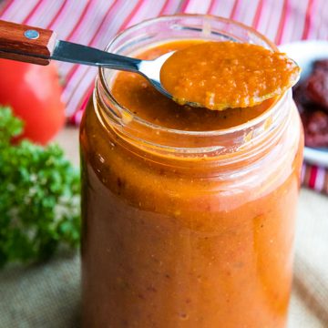 The most delicious homemade chipotle enchilada sauce! Loaded with flavor and so simple to make, you'll never want to go back to canned enchilada sauce again. #mustlovehomecooking