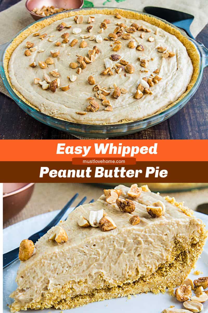 A no-bake Peanut Butter Pie that's richly delicious, fluffy, smooth and couldn't be easier to make. #mustlovehomecooking