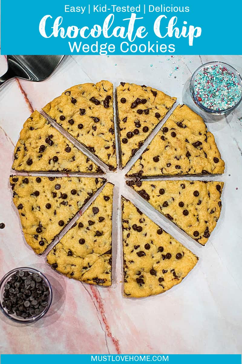 Rich and delicious chocolate chip cookies baked easy in round pans! #mustlovehomecooking