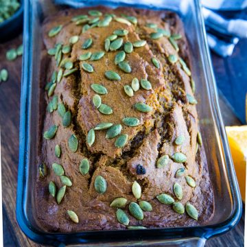 Best Pumpkin Bread is a from scratch, moist and buttery quick bread made with pumpkin puree, tangy sour cream and spices. #mustlovehomecooking