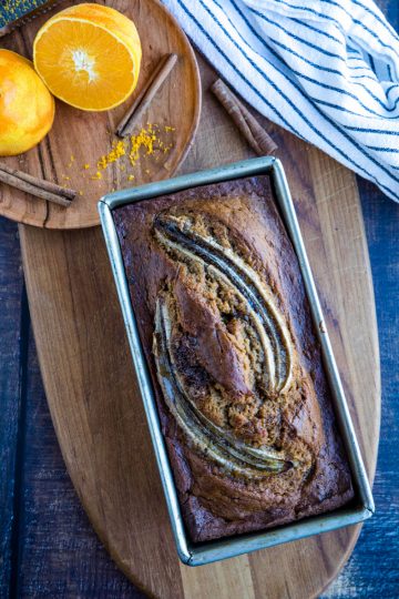 Easy "tried-and-true' homemade Banana Bread recipe that is the best way to use up over-ripe bananas. Made with brown sugar for a moist, dark loaf perfect to go with morning coffee or serve as dessert! #mustlovehomecooking
